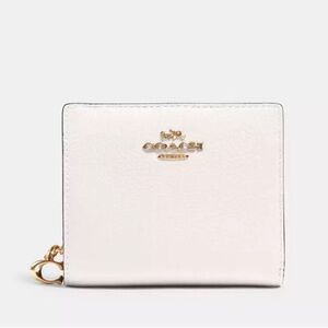 Coach White Brown Snap Wallet
